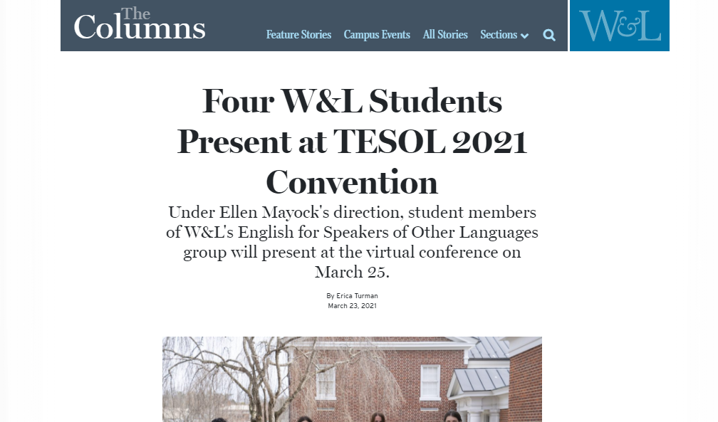 Four W&L Students Present at TESOL 2021