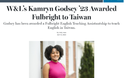 ESOL Co-President Kamryn Godsey awarded Fulbright to Taiwan